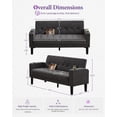 thumbnail image 5 of LAZZO 62" Loveseat Sofa, Linen Fabric Tufted Couch with USB Charging Ports and Cup Holders, Dark Gray, 5 of 9