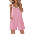 thumbnail image 4 of CHUMUD Casual Rompers for Women Summer Sleeveless Adjustable Strap Shorts Jumpsuits Stretchy Romper with Pockets, 4 of 6