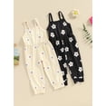 thumbnail image 3 of Suealasg Toddler Girls Overalls Jumpsuit Sleeveless Floral Print Spaghetti Strap Romper Pants 1-5 Years Kids Girls Summer One Piece Playsuit, 3 of 9