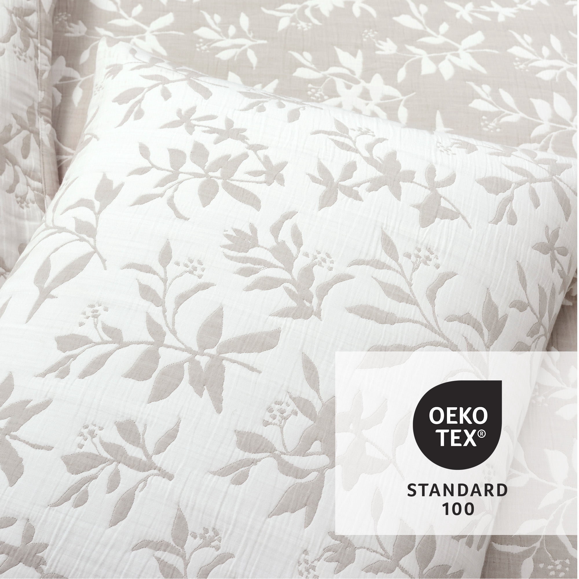 Lush Decor Floral Jacquard Reversible Soft Matelasse Quilt Set, 3 Piece Set, King/ California King, Neutral - Floral Bedding Set - Spring Decor - Queen Bedding - Cottage & Modern Farmhouse Decor