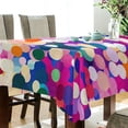 thumbnail image 5 of Yayeee Tablecloths 54" x 54" Rectangle Wrinkle Resistant Party Table Cover, Purple Colorful Circles, 5 of 8