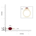 thumbnail image 4 of ANGARA Natural East-West Oval 1.25 ct Ruby Solitaire Ring with Diamonds in 14K Yellow Gold for Women (Size-8x6mm) | July Birthstone, Birthday, Anniversary, Jewelry Gift for Women | Natural Ruby Ring, 4 of 9