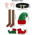 thumbnail image 4 of FYDUU 6 Pack Kids Christmas Elf Clothes Set Girls Boys Christmas Elf Velvet Santa's Helper Outfit With Elf Hat Shoes Stockings Xmas Festive Outfits 3-4 Years, 4 of 7