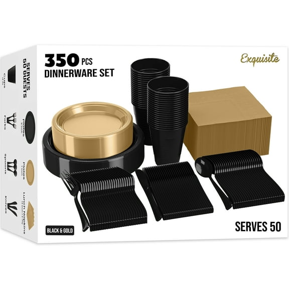 New Year's Eve Party Dinnerware Set - Disposable Tableware for 2025 Celebrations