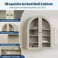 thumbnail image 4 of M optimized Wall Mounted Cabinet, Arched Medicine Cabinet Over The Toilet Storage Organizer with Acrylic Doors and Adjustable Shelves for Laundry Room Kitchen Living Room, 4 of 6