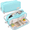 Blue, variant on Large Capacity Pencil Case, 3 Compartment Oxford Cloth Zipper Pen Pouch, Stationery Organizer for Students, Teachers, Office, Travel and Makeup Bag