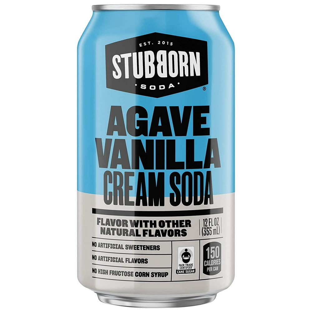 (12 Cans) Stubborn Agave Vanilla Cream Soda, 12 fl oz