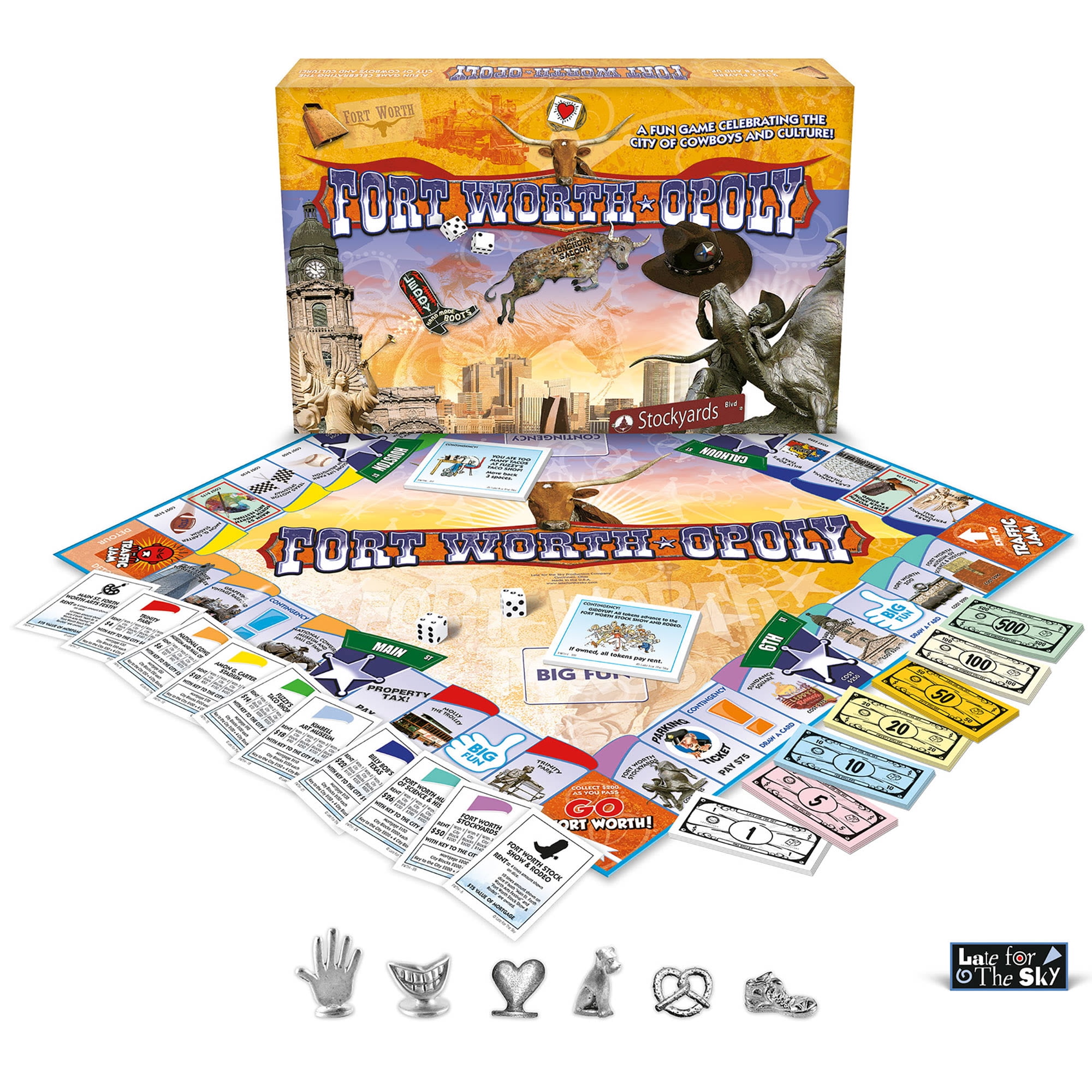 Fort Worth-Opoly City Themed Family Board Game, 2-6 Players