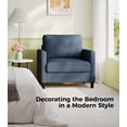 thumbnail image 5 of Welzona 33" Teddy Fabric Accent Chair, Comfy Reading Armchair for Living Room & Bedroom, Tool-Free Assembly, Blue, 5 of 9