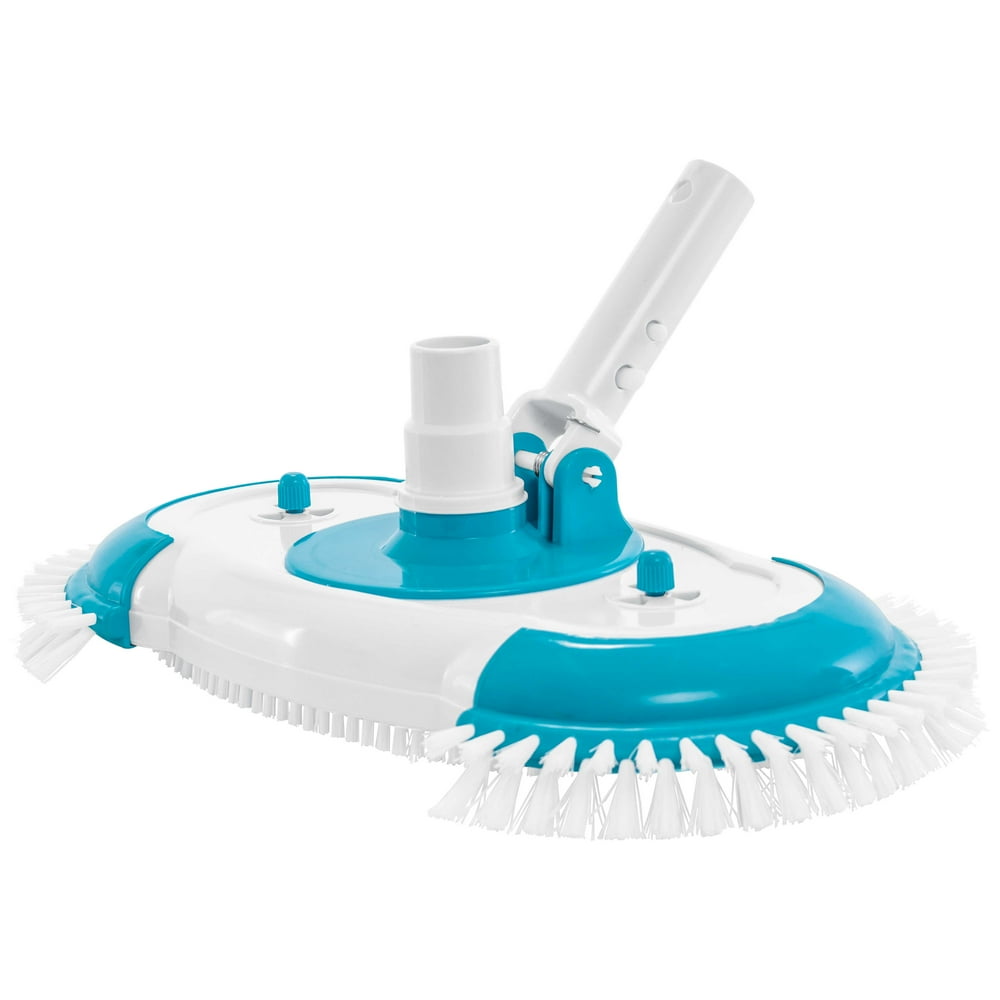 16" Weighted Pool Vacuum Head with Nylon Side Bristles, Swivel Hose