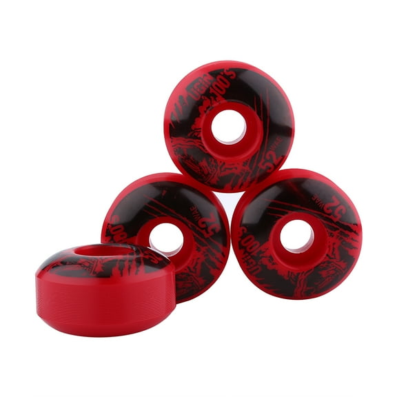 52mm x 30mm 4 pcs/set Outdoor Classic Durable PU Cruiser Longboard Skateboard Wheels (red)