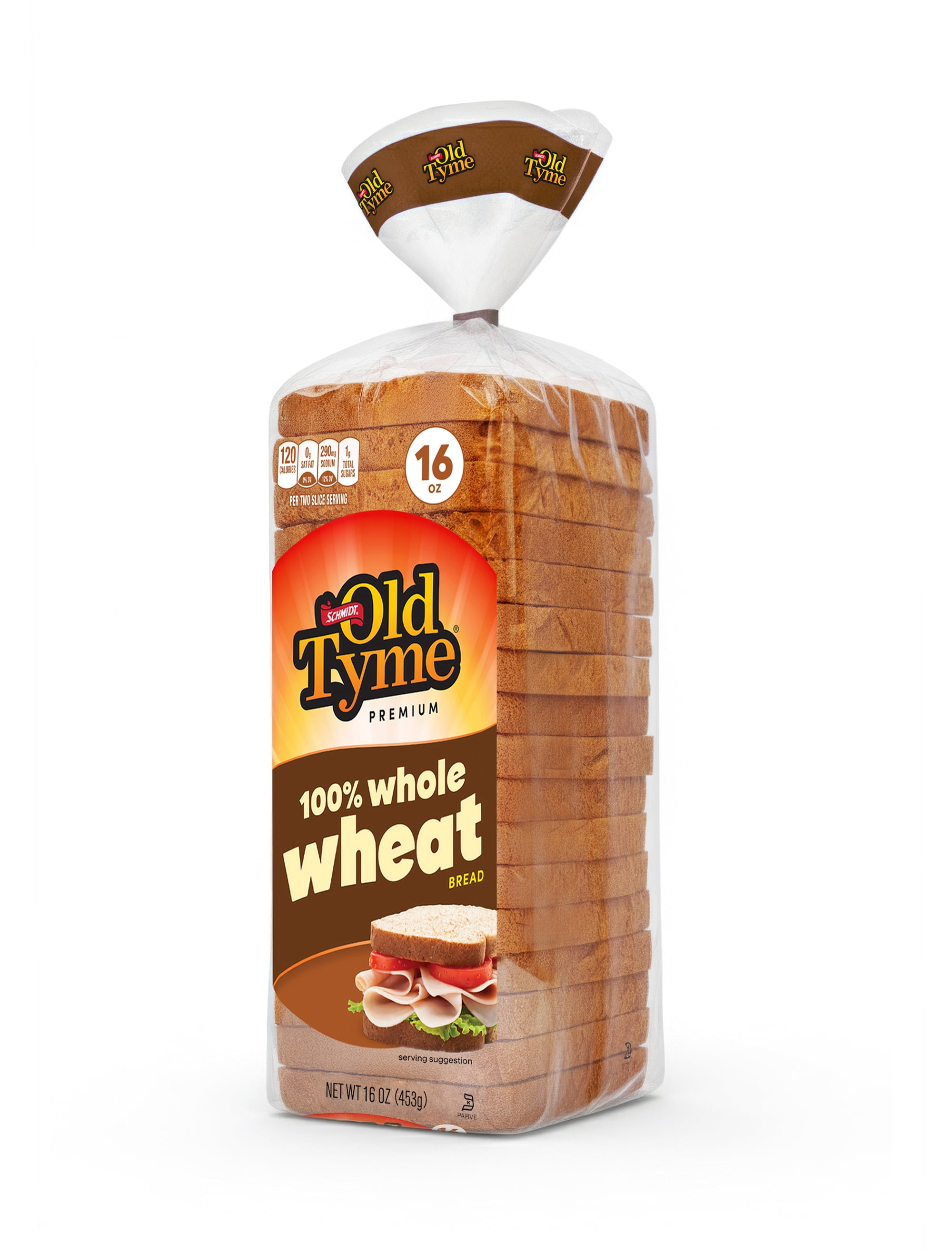 Schmidt's Old Tyme 100% Whole Wheat Bread, 16 oz, Fresh Bakery, Shelf-Stable
