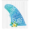 thumbnail image 3 of Ambesonne Beach Saying Shower Curtain, Wave with Bali Flower, 69"Wx84"L, Multicolor, 3 of 3