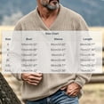 thumbnail image 4 of V Neck Sweater Zaewscy Men's V‑Neck Cable Knit Sweater Long Sleeve Loose Casual Pullover Jumper Khaki S, 4 of 9