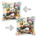 thumbnail image 2 of Kung Fu Panda 4 Fundas de almohada de terciopelo con tema, regalos de funda de almohada, decoración para el hogar, cojín de lanzar, regalo de cumpleaños para fans y parejas. 40cm x 40cm., 2 of 6