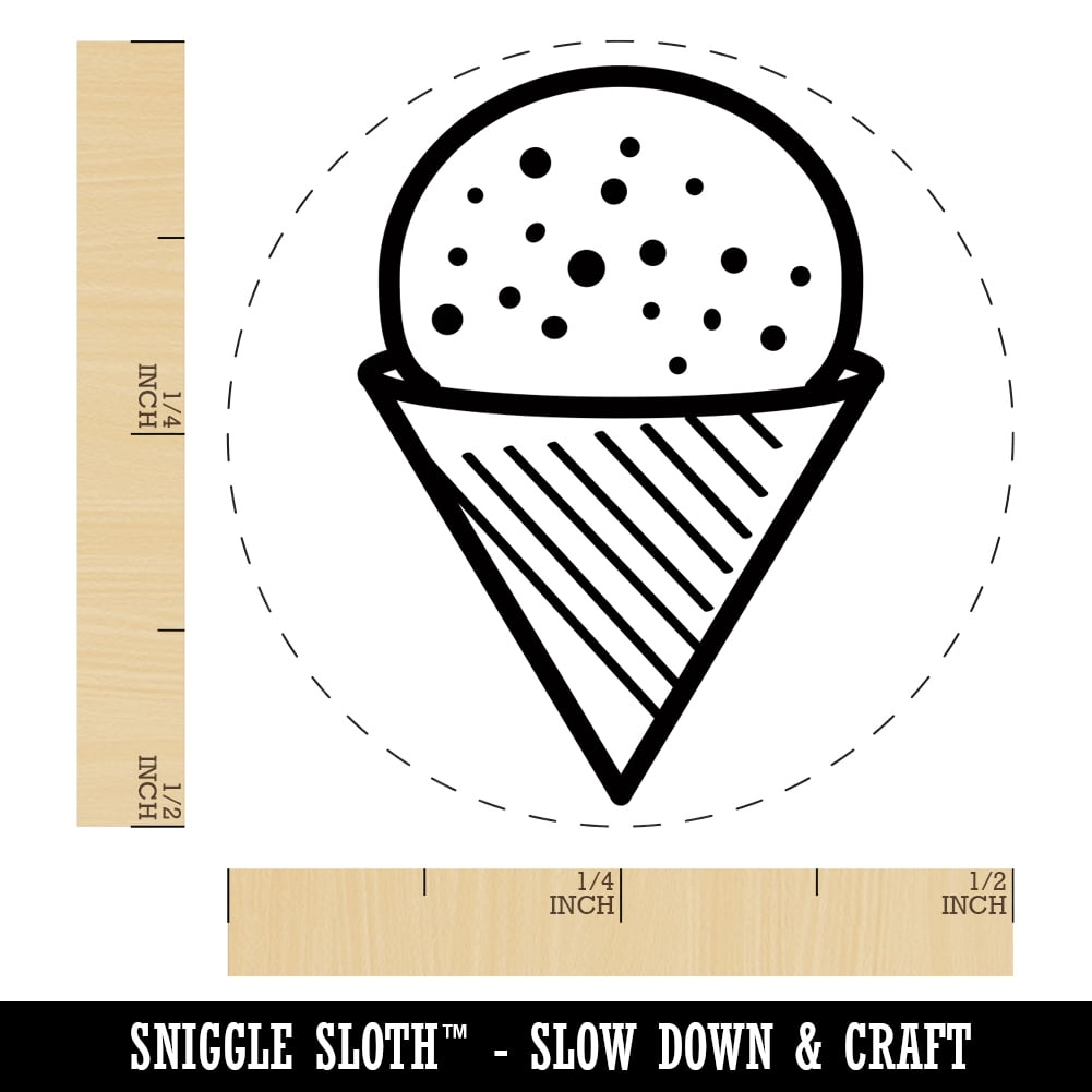 Snow Cone Shaved Ice Self-Inking Rubber Stamp Ink Stamper - Dry Pad (No Ink) - Mini 1/2 Inch