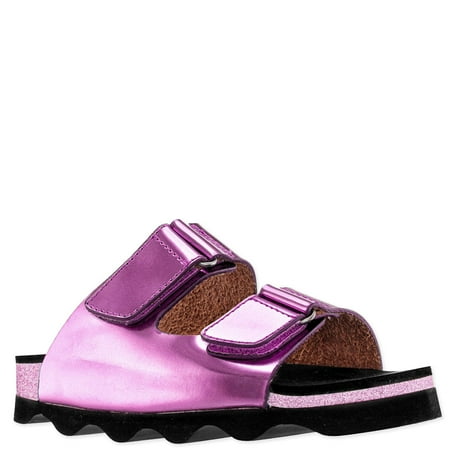 

KIDPIK Girls Sandal Metallic Buckle Slides Size: 9 Toddler - 6 Youth