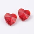 thumbnail image 2 of 200pc Romantic Valentines Ideas Glass Charms Faceted Heart Charm Red 14x14x8mm Hole: 1mm, 2 of 2