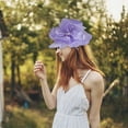 thumbnail image 6 of Women's Tea Party Hat | Elegant Faux Linen Derby Fascinator | Wide Brim for Sun Protection | Lightweight & Breathable | Classic Style for Weddings, Garden, Kentucky Events | 1 Pc, Multiple Colors, 6 of 6