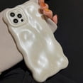 thumbnail image 6 of Case for iPhone 12 Pro Max 6.7 inch, Cute Color Curly Wave Shape Shockproof Soft TPU Bumper Phone Case, Candy Color Water Ripple 3D Silicone Slim Pretty Case Non-Yellowing Cover-Pearl White, 6 of 15