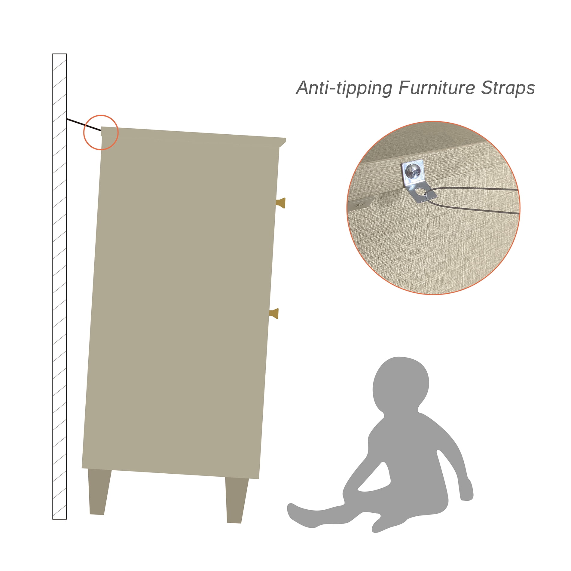 Living Room End Table, Large Sofa Side Tables with 1 Drawer and 1 Door, Beige Fabric Texture Finish Nightstand for Bedroom