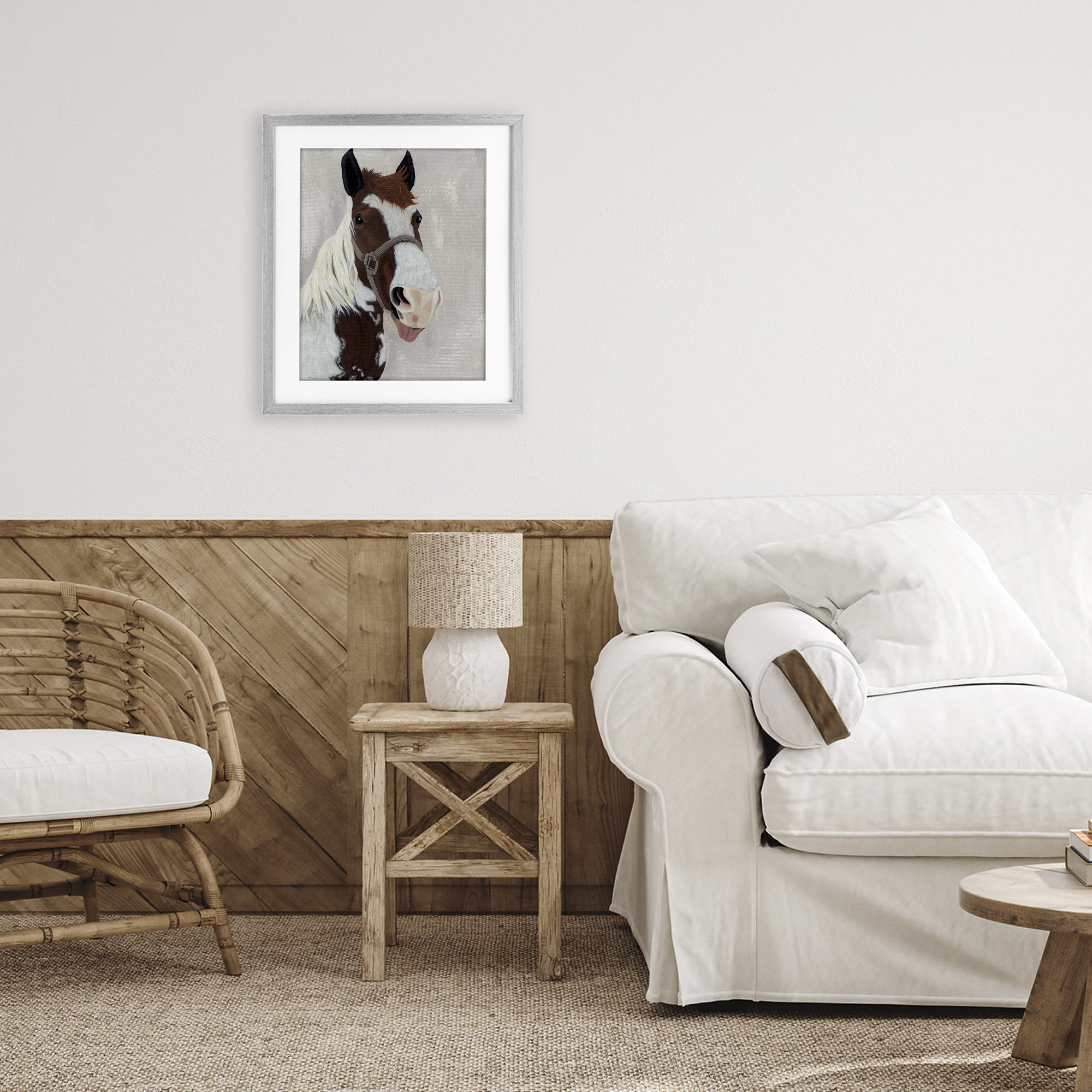 Stupell Industries Henry Horse Funny Tongue Gray Framed Print Under Glass, design by Ashley Justice