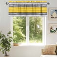 thumbnail image 6 of Coastal Style Valances for Windows, 60 x 18in, Retro Gray Yellow Stripes Wood Grain Rod Pocket Kitchen Valance Curtain Light Filtering Window Treatments for Living Room Bedroom, 1 Panel, 6 of 7