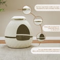 thumbnail image 6 of LEHOME Cat Litter Box Enclosure Hidden Litter Box Furniture with Removable Planter Top Vented Easy to Clean Multi-Functional for Living Room Indoor（White，19.69 * 19.61 * 18.43）, 6 of 8
