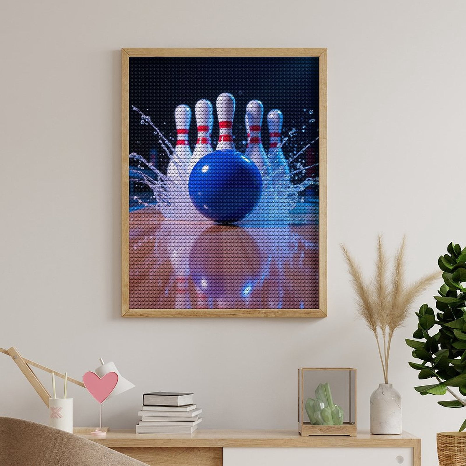 Diamond Art Kits for Adults, Bowling Blue Strike Splash 5D Diamond Painting Kits for Adults Beginners, DIY Full Drill Diamond Painting, Gem Art and Crafts 12x16