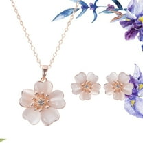 HONMEET Jewelry Set with Alloy Pendant Necklace and Earrings, Adjustable Chain, Elegant Gift for Women