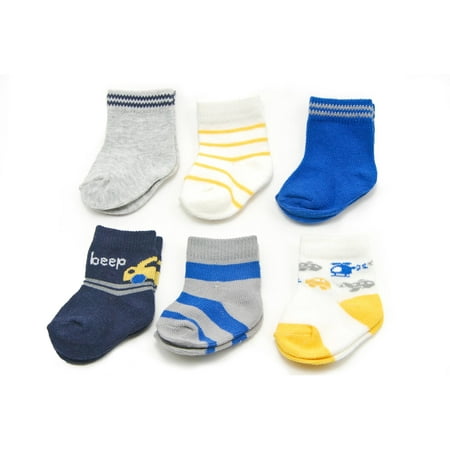 Baby Boys' Graphic Fashion Socks, 6-Pack - Walmart.com