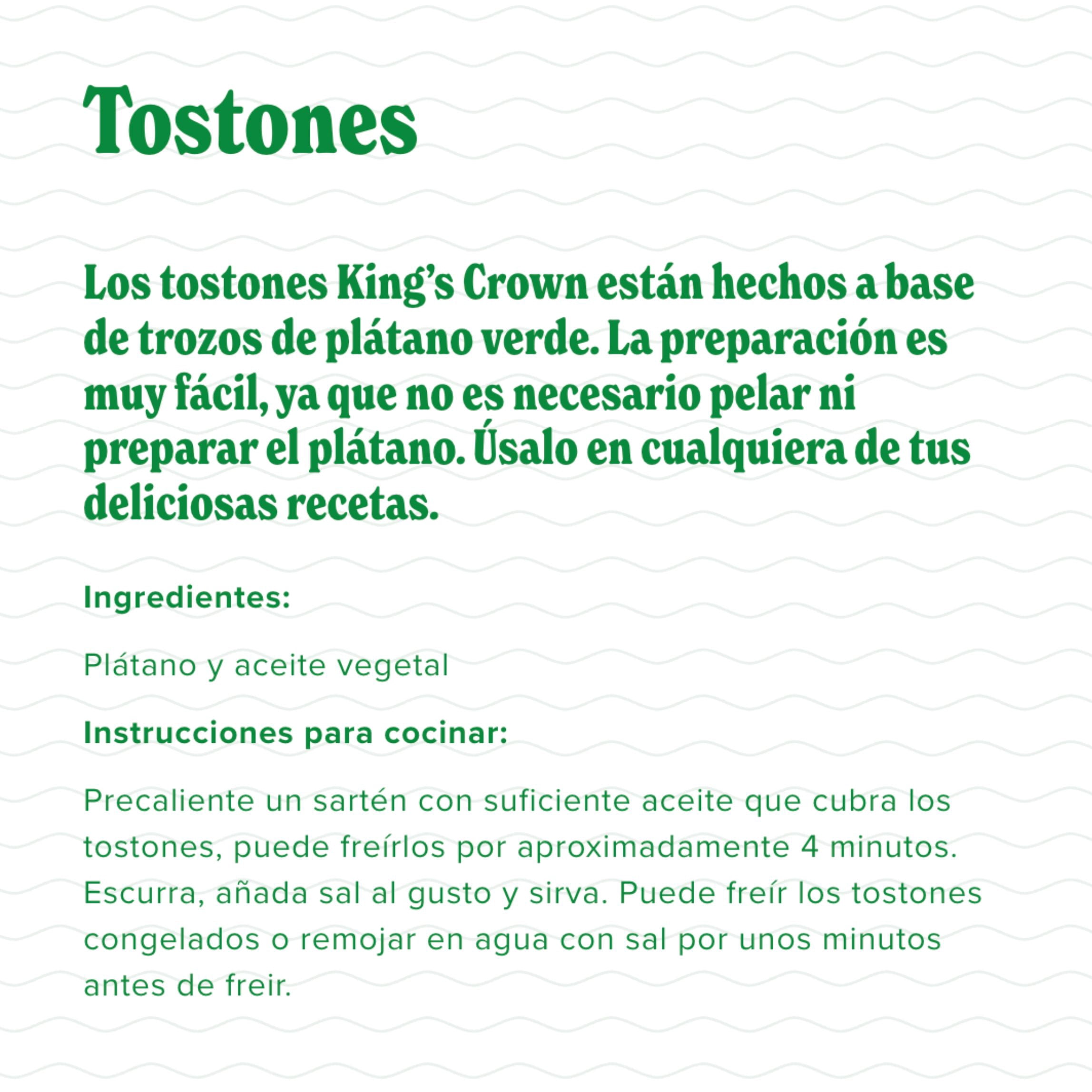 King's Crown Foods, Fried Green Plantains, Tostones, 12 oz Plastic Bag (Frozen)