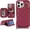 Dark red, variant on for iPhone 11 Case Wallet with Card Holder,for iPhone 11 Phone case Wallet with Zipper with Slot Kickstand Stand Case for Women and Man 6.1 Inch-Black