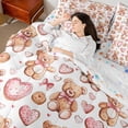 thumbnail image 4 of Erosebridal Pink Bowknot Bedding Sets Full Size, Cartoon Bear Animal Bedding Full Size, Princess Ribbon Reversible Comforter Sets with Sheets, Microfiber Room Decorative, 7pcs, 4 of 6