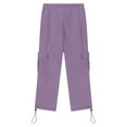 thumbnail image 5 of CPNG Men Wide Leg Cargo Pants Baggy Straight Leg Sweatpants Drawstring Cinch Bottom High Waisted Pants Trendy Casual Baggy Joggers Pants with Pockets, 5 of 6