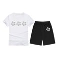 thumbnail image 4 of Hiijoy Toddler Girls Outfits Flower Print Short Sleeve T-Shirt Shorts 2Pcs Set, Sizes 3-4T, 4 of 4