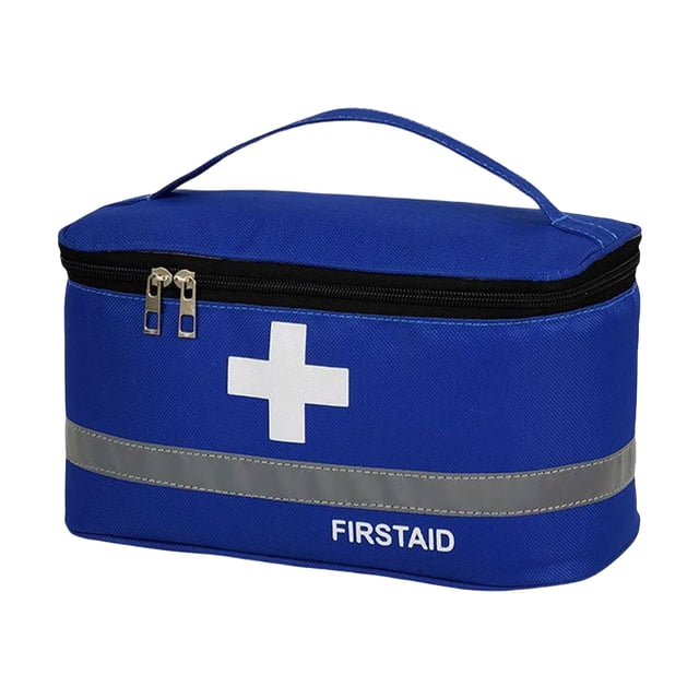 Bolsa de botiquín de primeros auxilios, bolsas de medicina con mango ligero, ahorro de espacio, tela Oxford, caja médica, cocina, deporte, Almacenamiento y organización del hogar Azul Grande Cateissary HA077081-06
