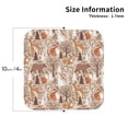 thumbnail image 2 of Bingfone Vintage Woodland Animals in Neutral Tones Leather Drinks Coasters with Set of 6,Suitable for Home Kitchen,Coffee Cup Coasters Home Gift, 2 of 7