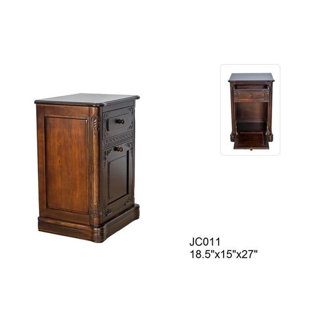 Wayborn JC011 Armoire d'Accent Sculptée 1 Tiroir & 1 Porte