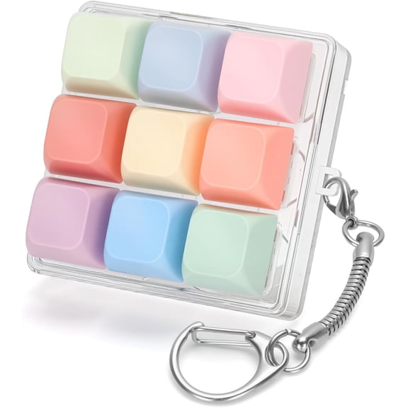 Colorful Keyboard Fidget Toys for Adults Mechanical Button Keyboard Clicker Keychain for Work Stress Relief Anxiety
