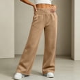 thumbnail image 6 of KIHOUT Womens Wide Leg Sweatpants with Pockets Elastic Waistband Solid Color Casual Lounge Pants Baggy Straight Leg Long Trousers, 6 of 9