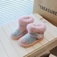 thumbnail image 3 of Botas de nieve para niños y mujeres, zapatos cálidos de algodón con forro polar, de cuero integrado, calzado para exteriores, novedad de invierno de 2023, 3 of 5