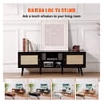 thumbnail image 3 of Rattan TV Stand for 65 inch TV, Boho Entertainment Center, Modern Console, Black, 3 of 7