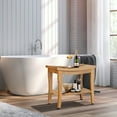 thumbnail image 6 of 20-Inch Teak Shower Bench – Solid Wood Waterproof Shower Stool with Storage Shelf – Bathroom, Sauna, Indoor & Outdoor Use, 6 of 8