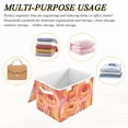 thumbnail image 6 of Yayeee Collapsible Cube Storage Bin with Lid Fabric Closet Decorative Basket with Handles, Pink Flowers, 6 of 7