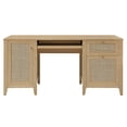 thumbnail image 5 of Computer Work Desk, Brown Oak, Wood, Home Office Business, Modern Contemporary HB34439, 5 of 9