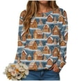thumbnail image 6 of larppty Women's Ugly Christmas Sweatshirts with Print Funny Graphic Sweater for Xmas Party （Blue, M）, 6 of 6