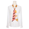 thumbnail image 2 of INSPIRE CHIC Women's Striped Printed Skinny Long Scarves Satin Silky Neck Scarf Neckerchief Ribbon Hair Band 140x8cm/55.1x3.1" Style-3, 2 of 6