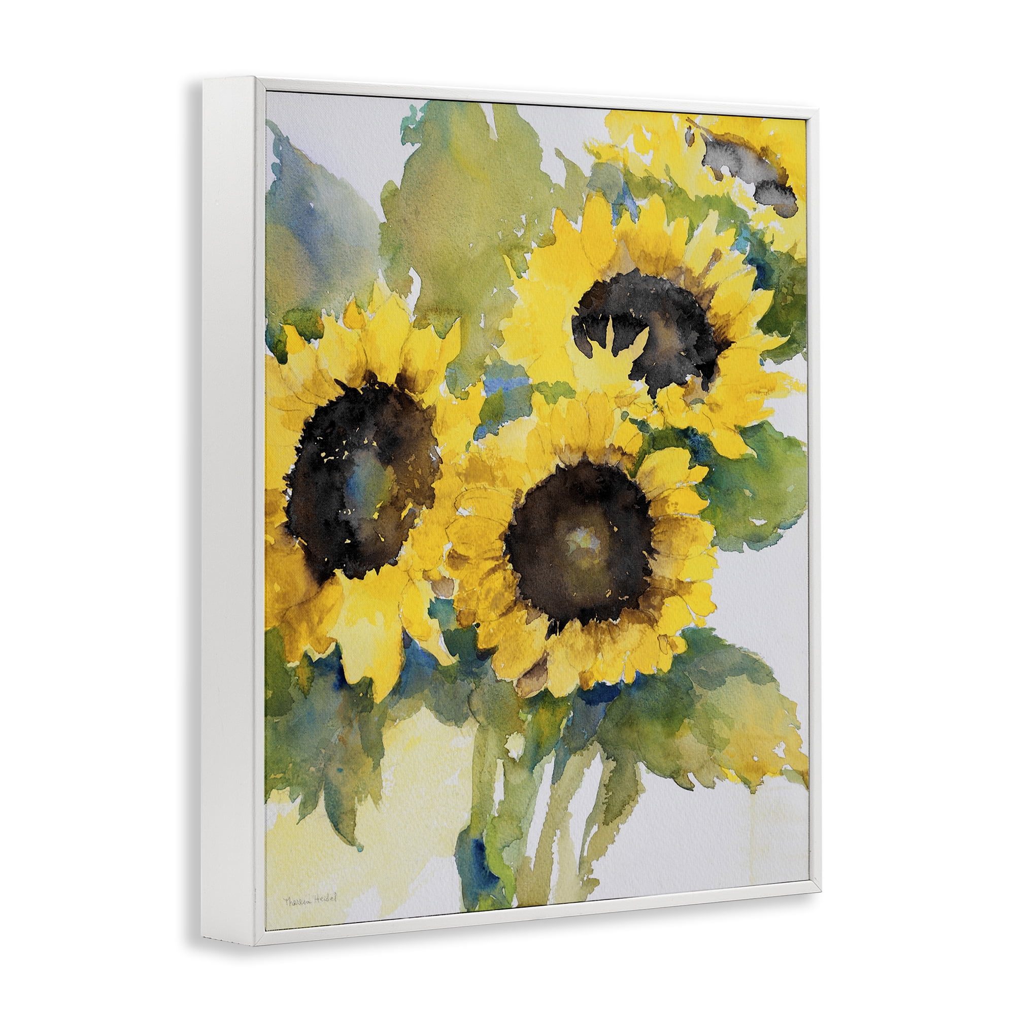 Stupell Industries Blooming Sunflower Bundle Botanical & Floral Painting White Framed Art Print Wall Art, 16 x 20
