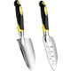 thumbnail image 1 of Paleta de jardín, pala de mano, 2 piezas de aluminio fundido resistente con mango de goma suave, herramientas de jardín, paleta de mano pequeña para mujeres, hombres y niños, jardinería, 1 of 7